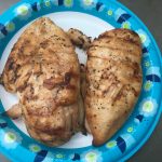 Grilled Peach Balsamic Chicken Breasts with Sea Salt & Pepper