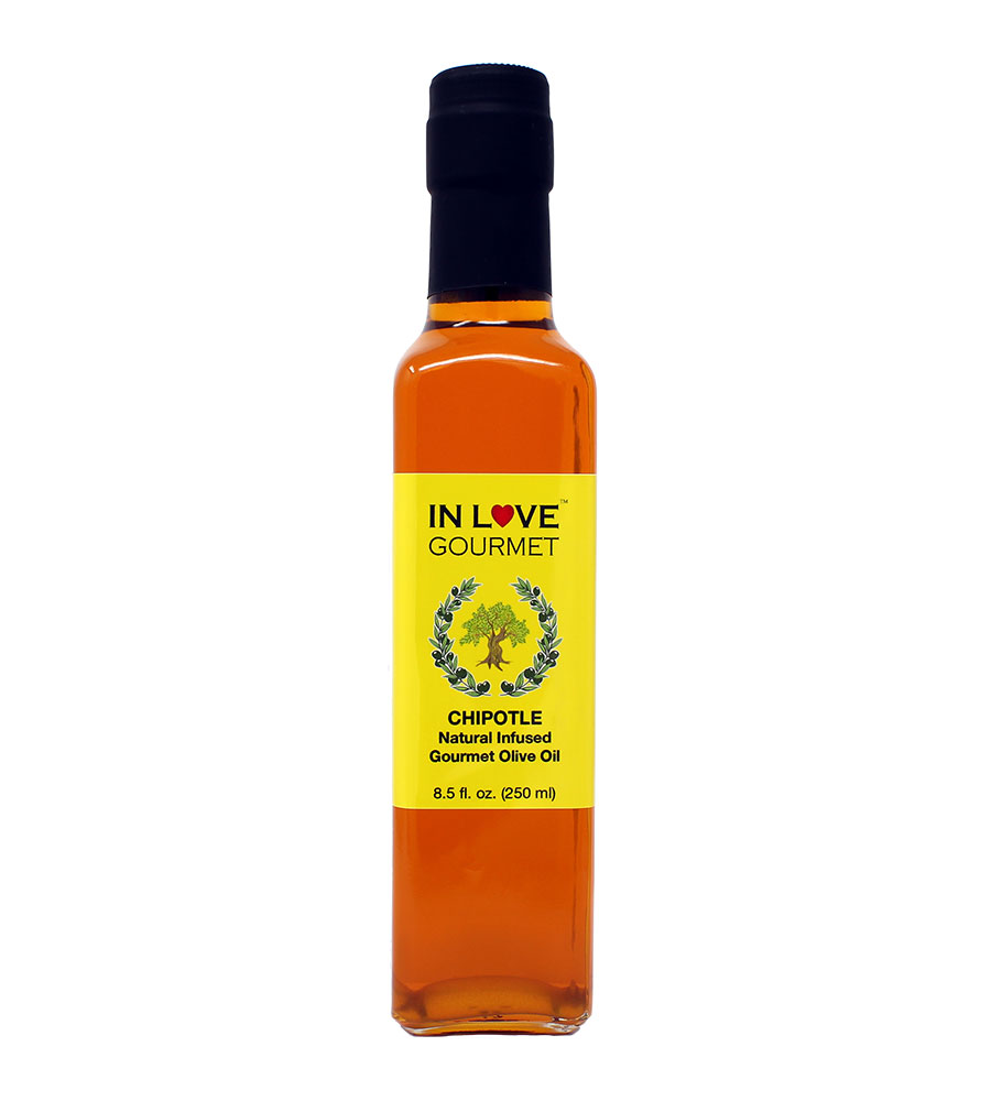 Chipotle Natural Flavor Infused In Love Gourmet Olive Oil 250ML/8.5oz Smokey Chipotle Pepper Flavored Pure Olive Oil