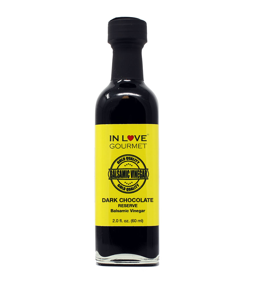 Dark Chocolate RESERVE Balsamic Vinegar 60ml/2oz (Sample Size) Great for Fruit Fondues, Chocolate Desserts, and Pastries, Chocolate Glaze for Grilled Steaks, YUM