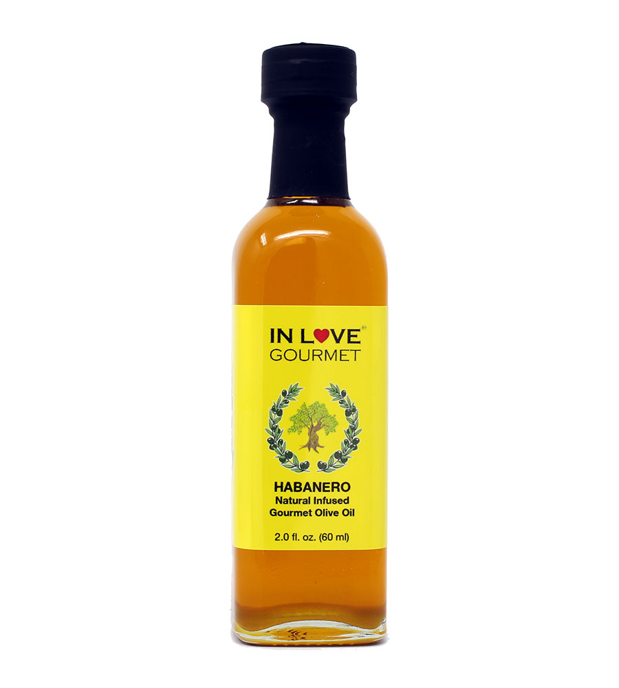 Habanero Natural Flavor Infused Olive Oil 60ML/2oz (Sample Size) Spicy Habanero Oil, Spice up your Fish, Chicken, Veggies, & Pastas.