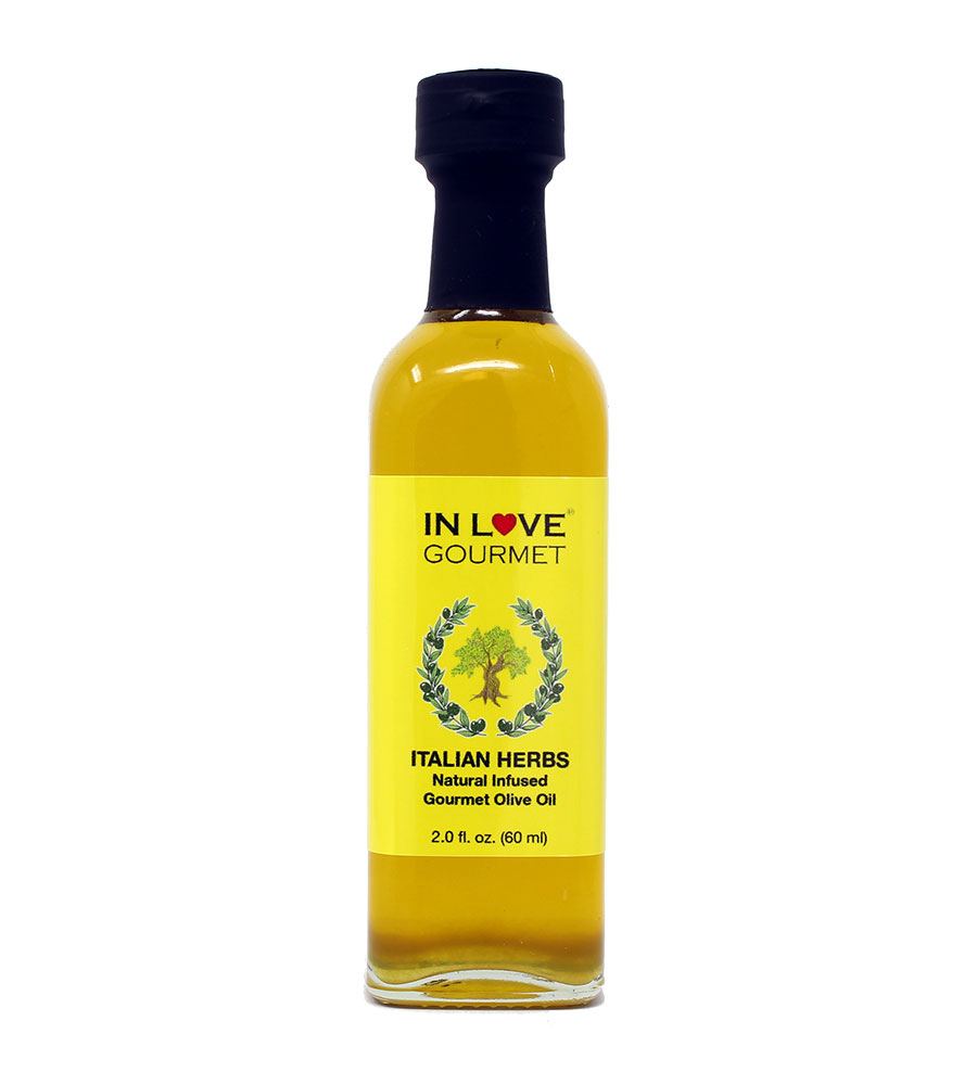 Italian Herbs Natural Flavor Infused Olive Oil 60ML/2oz (Sample Size) Awesome Gourmet Bread Dipping Oil, Salad Dressing Pure Olive Oil