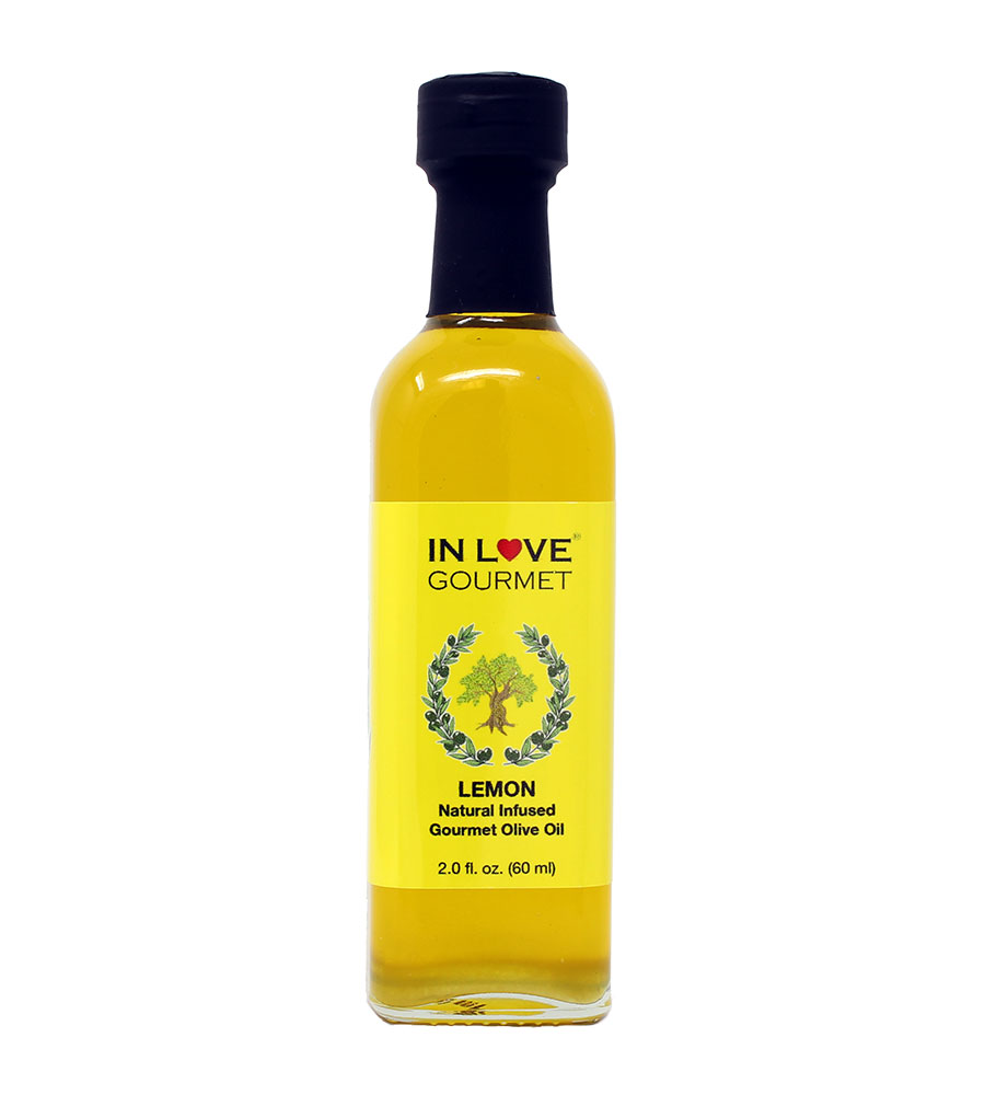 Lemon Natural Flavor Infused Olive Oil 60ML/2oz (Sample Size) An Excellent Dressing on Fish, Chicken, Salads