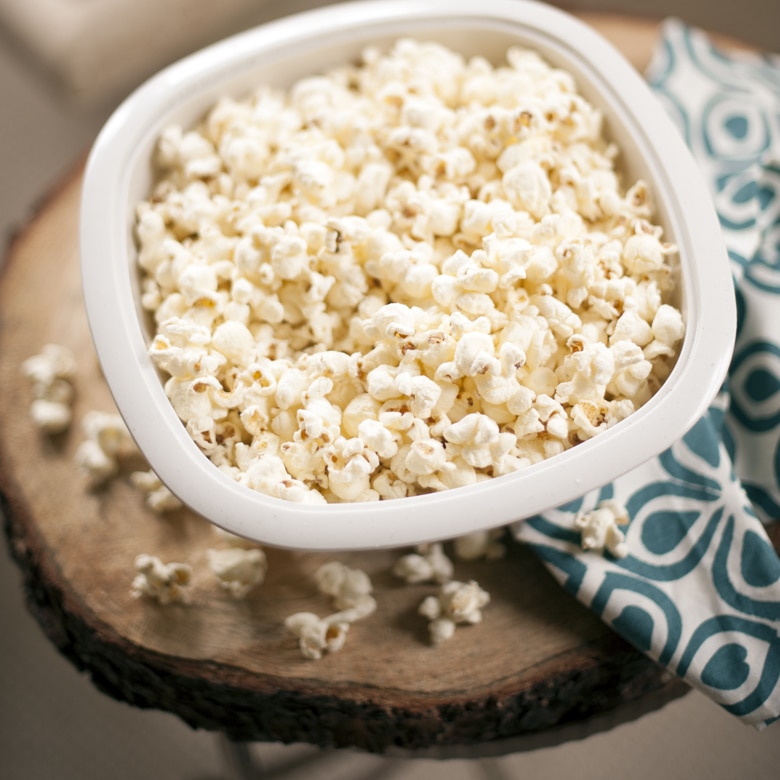 White Microwave Popcorn Popper