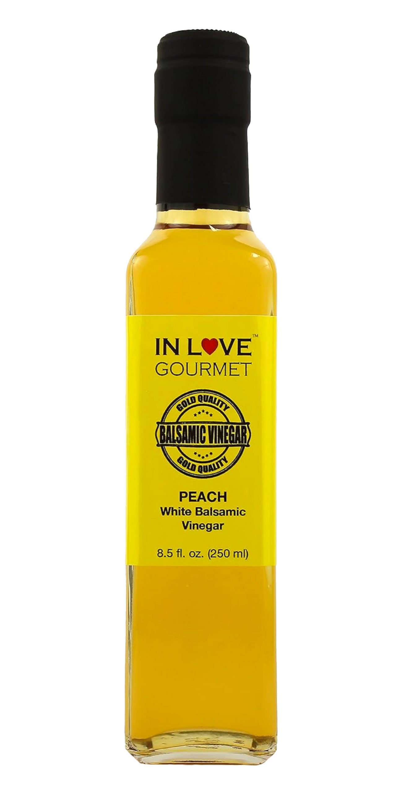 Peach White Balsamic Vinegar 250ML/8.5oz Great on Red Meats and Game Meats, Drizzle on Veggie and Fruit Salads