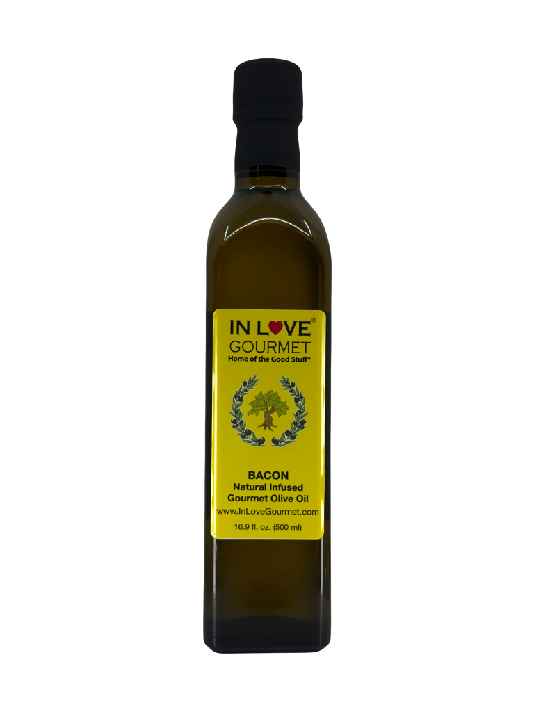 Bacon Natural Flavor Infused Olive Oil 500ml-16.9oz Best Bacon Oil for Meats, Veggies, Popcorn & Breads