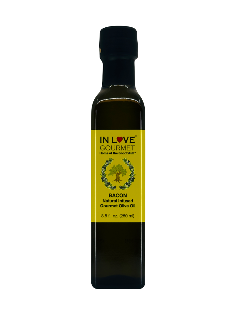 Bacon Natural Flavor Infused Olive Oil 250ML/8.5oz Best Bacon Oil for Meats, Veggies, Popcorn & Breads