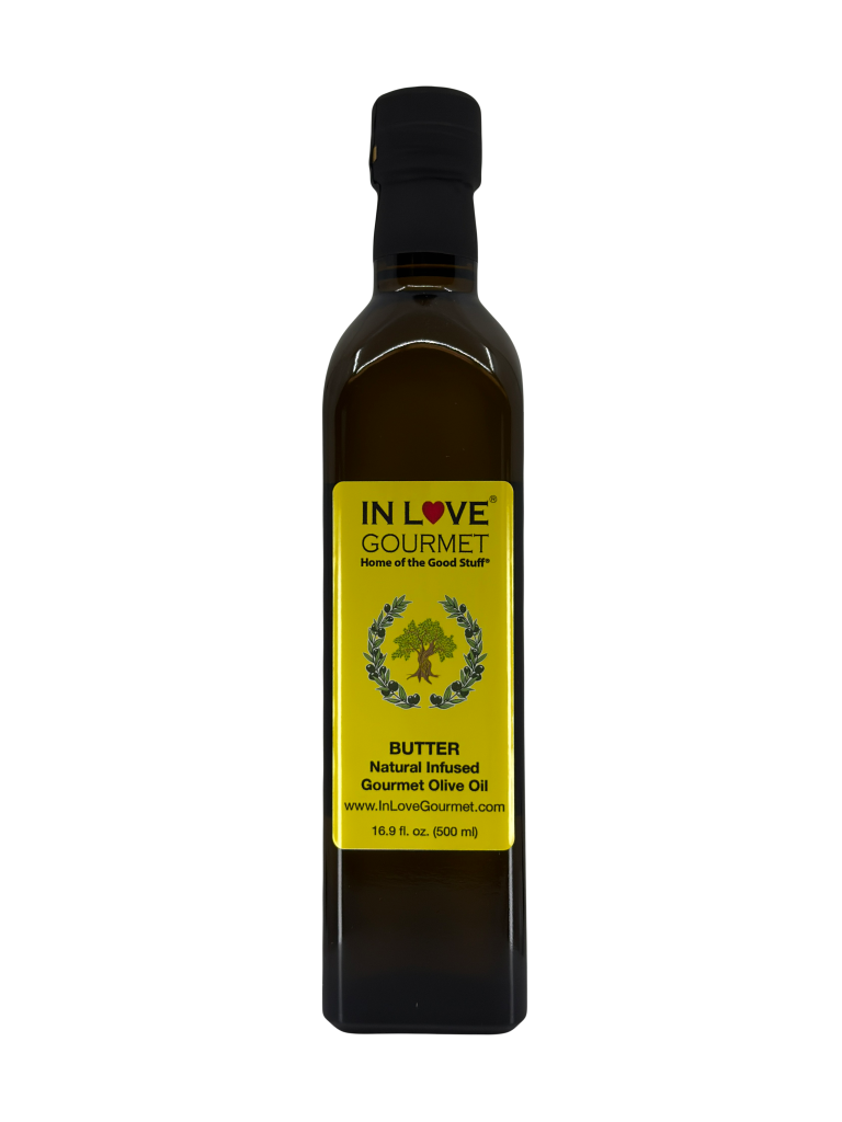 Butter Natural Flavor Infused Gourmet Olive Oil 500ml-16.9oz Awesome Buttery Flavored Extra Virgin Olive Oil.