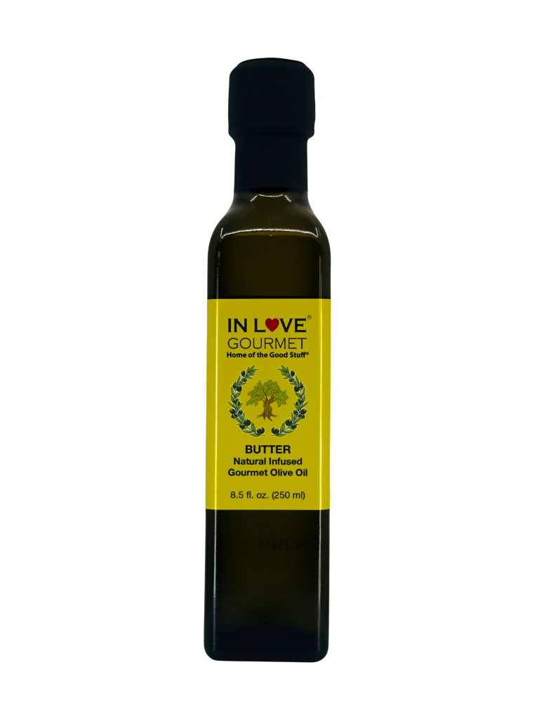 Butter Natural Flavor Infused Gourmet Olive Oil (250ml-8.5oz) Awesome Buttery Flavored Extra Virgin Olive Oil.
