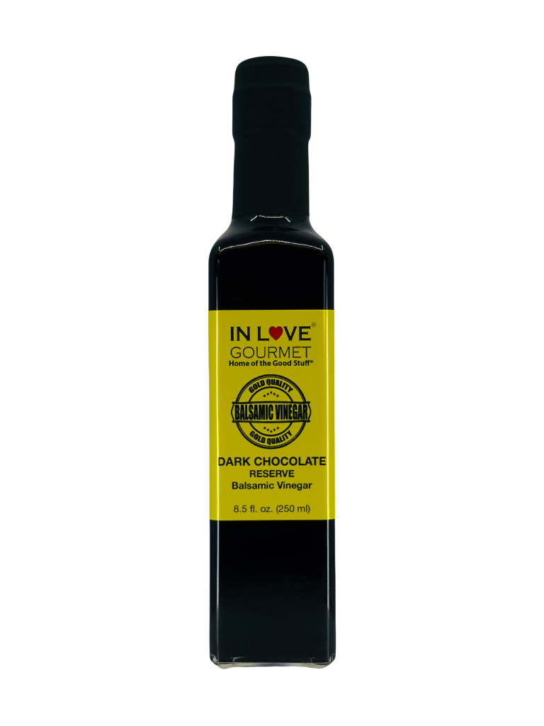Dark Chocolate RESERVE Balsamic Vinegar 250ml/8.5oz Great for Fruit Fondues, Chocolate Desserts, and Pastries, Chocolate Glaze for Grilled Steaks, YUM