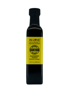 Raspberry RESERVE Balsamic Vinegar 250ML/8.5oz Great drizzled on veggie and fruit salads, pairs well with our Lemon Infused Olive Oil as a Vinaigrette